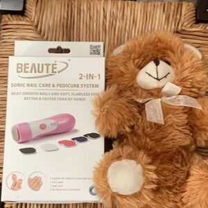 NIB Bundle Nail care system & plush toy (shown bear, but can be a different toy)